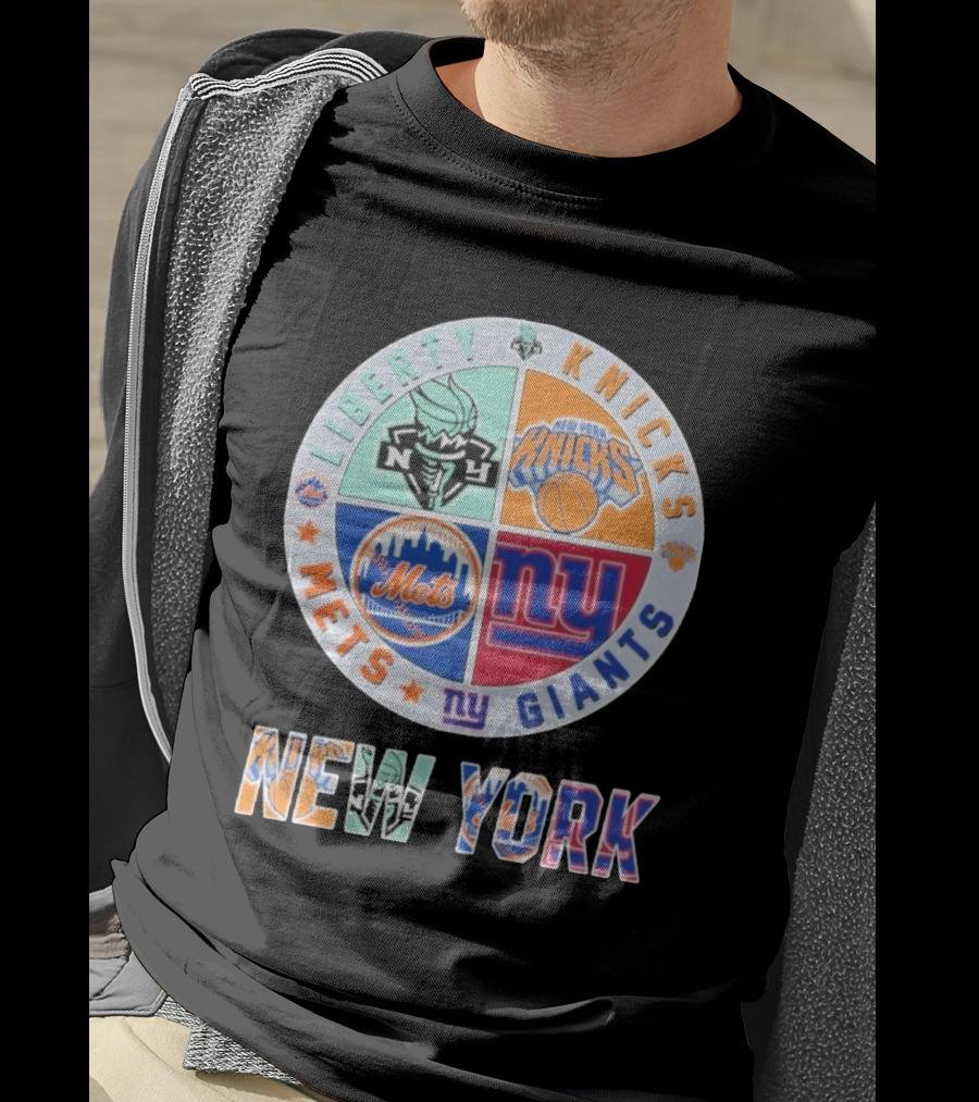 New York Liberty Knicks Mets Giants Yankees T-Shirt