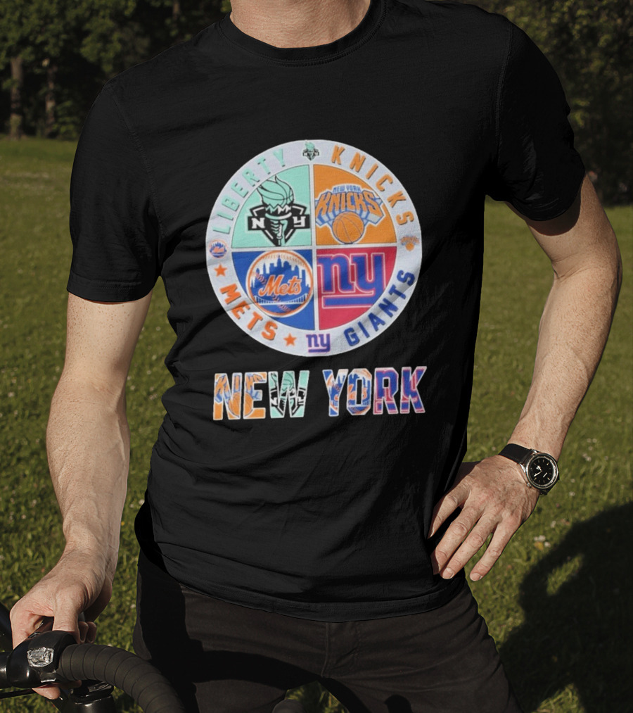 New York Liberty Knicks Mets Giants Yankees T-Shirt