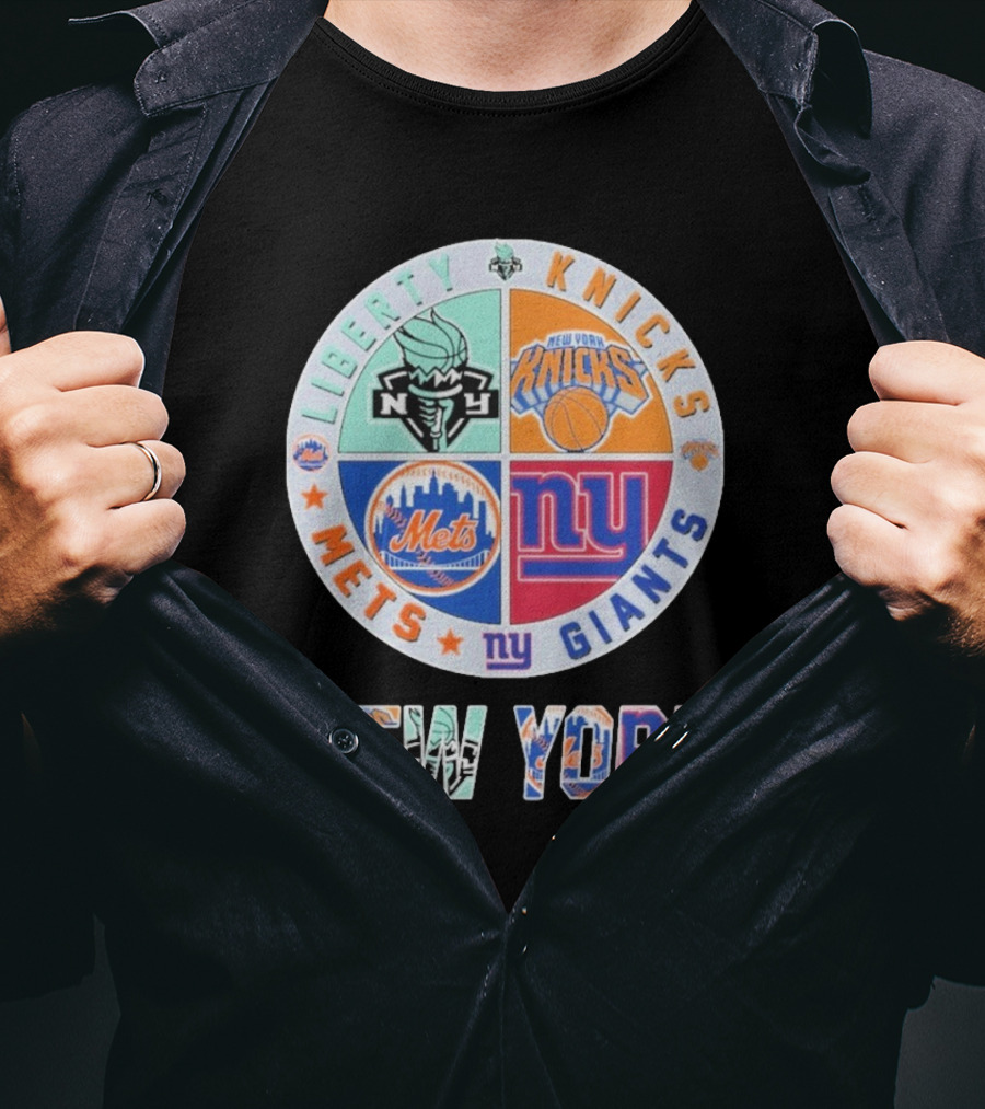 New York Liberty Knicks Mets Giants Yankees T-Shirt