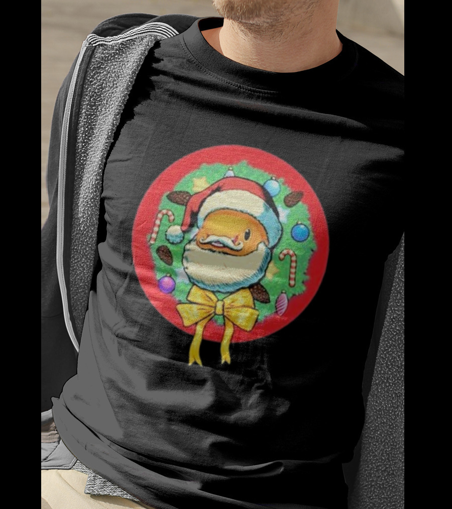 The Why Files Happy Holidays Santa Fish With Christmas Wreath And Candy Canes T-Shirt