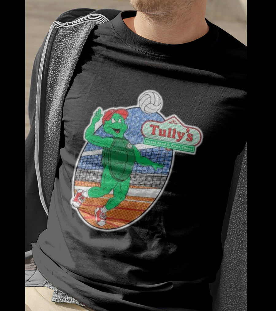 Tully’s Volleyball Great Food And Good Times Turtle Player T-Shirt