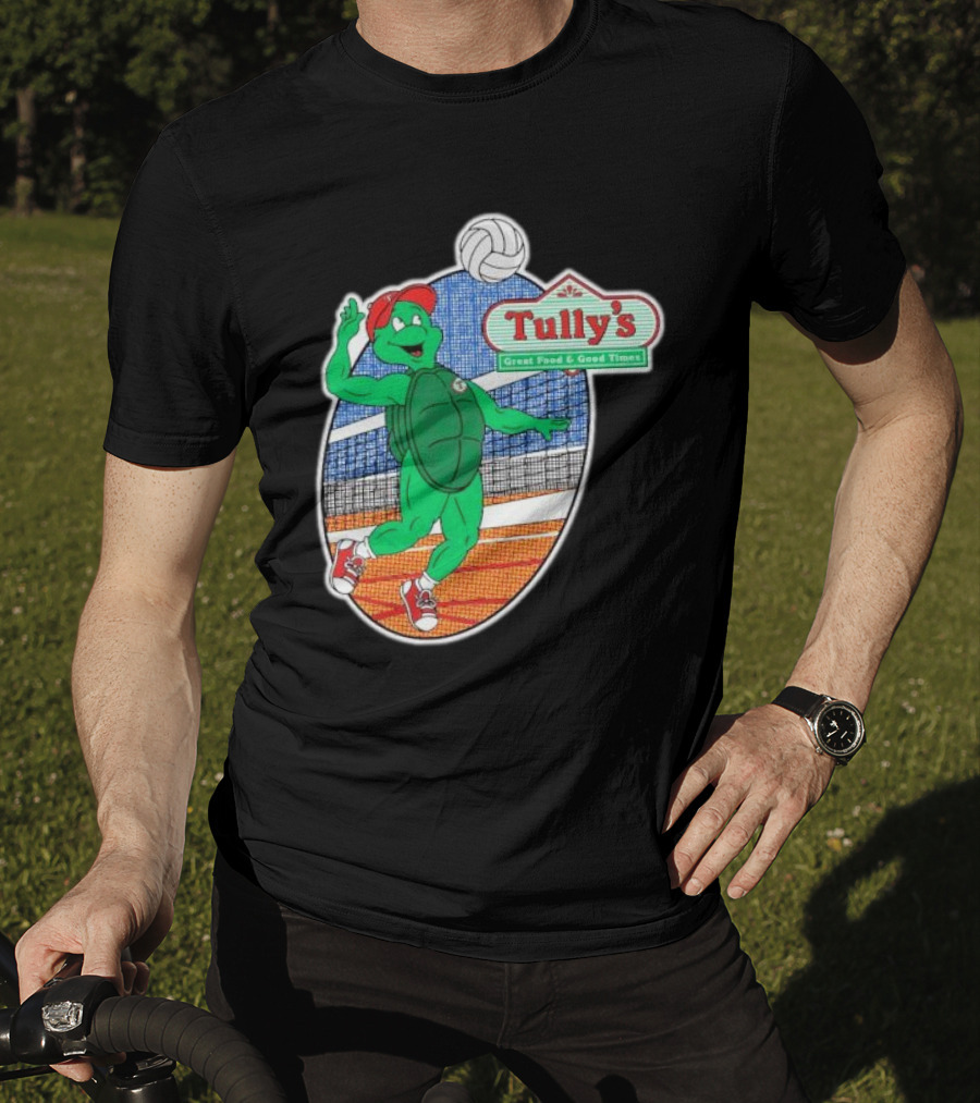 Tully’s Volleyball Great Food And Good Times Turtle Player T-Shirt