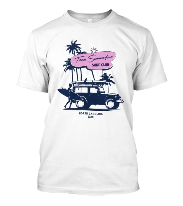 Team Summertime Surf Club Jeep Adventure North Carolina USA T-Shirt