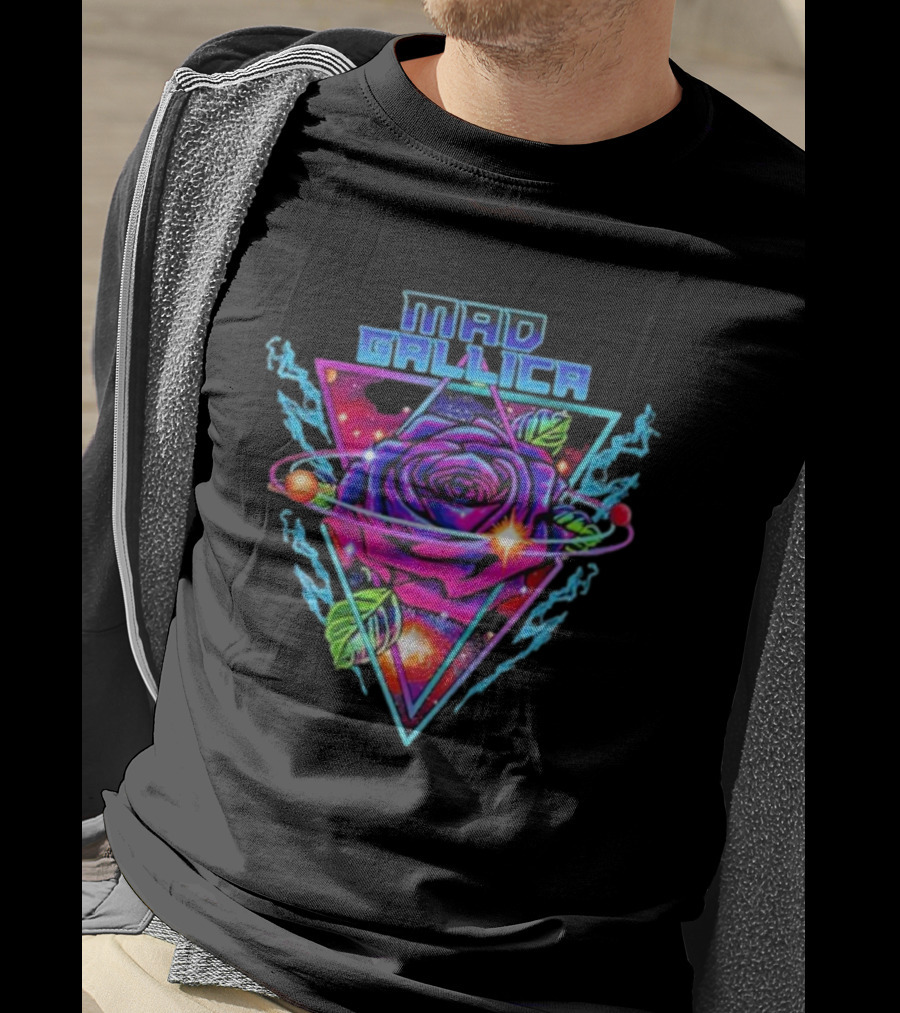 Mad Gallica Cosmic Rose Nebula Triangle T-Shirt