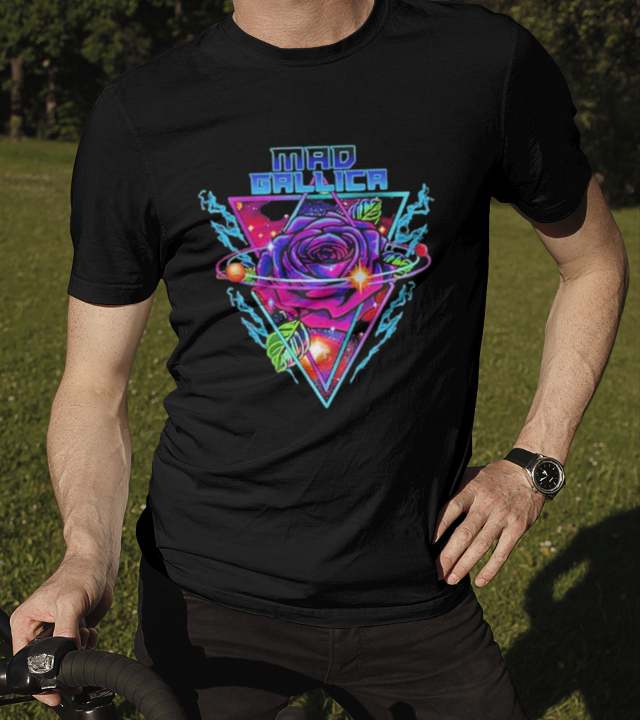 Mad Gallica Cosmic Rose Nebula Triangle T-Shirt