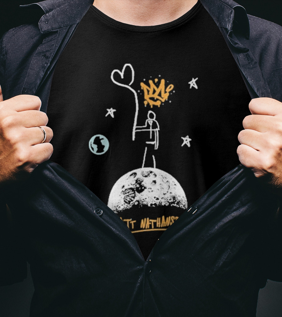 Matt Nathanson King Of Unsimple Moon Art With Earth And Crown T-Shirt
