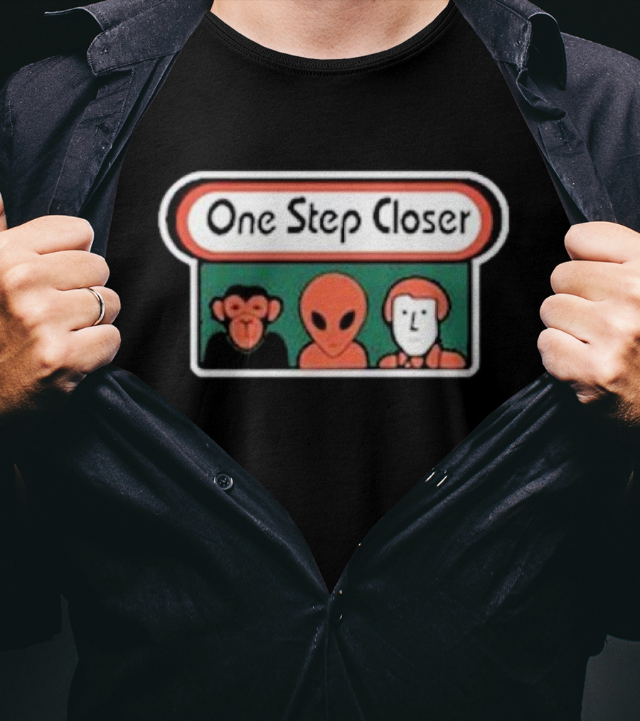 One Step Closer Alien Monkey Human Trio T-Shirt