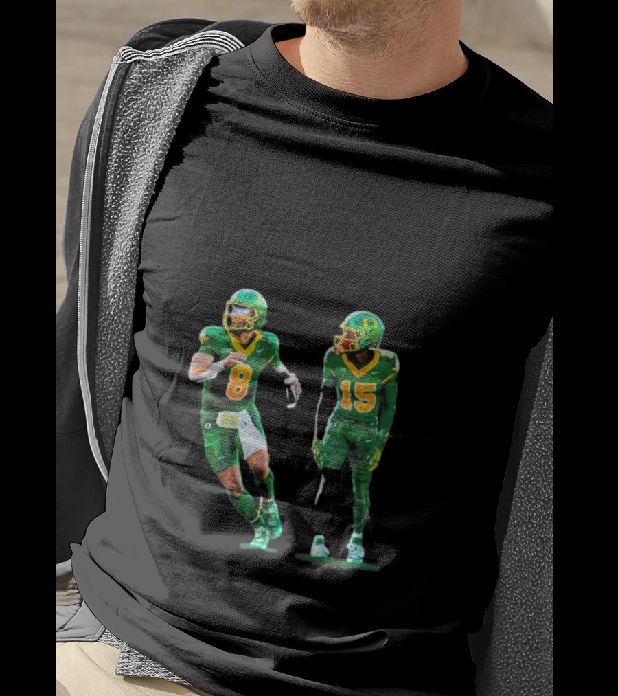 Oregon Ducks No 1 Seed College Football Playoff Players In Green Uniforms T-Shirt