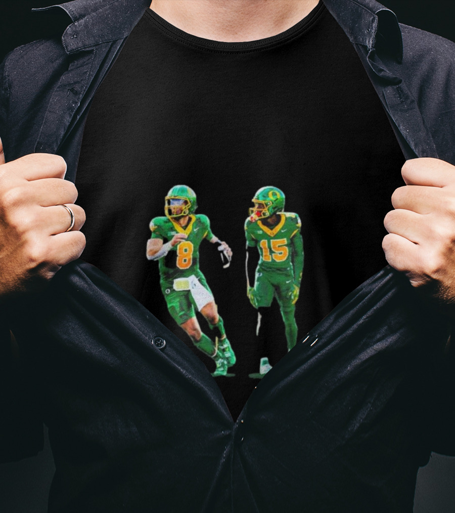Oregon Ducks No 1 Seed College Football Playoff Players In Green Uniforms T-Shirt