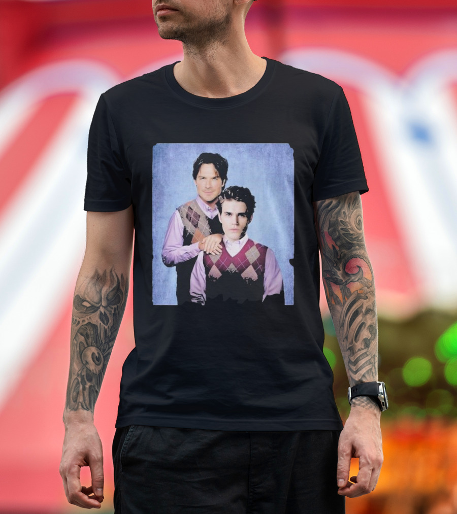 Paul Wesley Ian Somerhalder Step Brothers Parody Argyle Sweater Duo T-Shirt