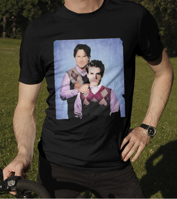 Paul Wesley Ian Somerhalder Step Brothers Parody Argyle Sweater Duo T-Shirt