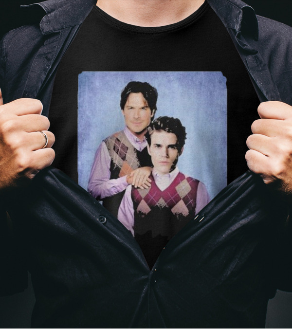 Paul Wesley Ian Somerhalder Step Brothers Parody Argyle Sweater Duo T-Shirt