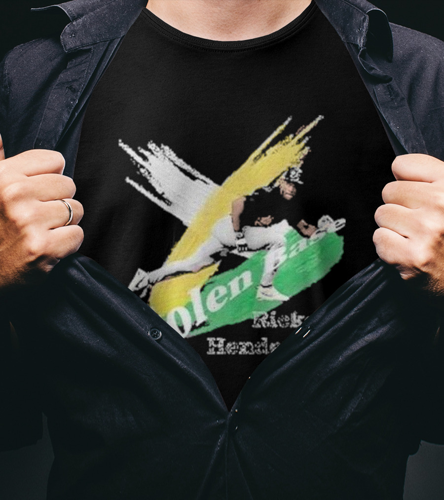 Rickey Henderson Stolen Base Dynamic Action T-Shirt
