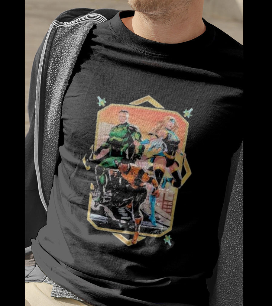 Rippaverse Trinity Unleashed Dynamic Superhero Trio Epic T-Shirt