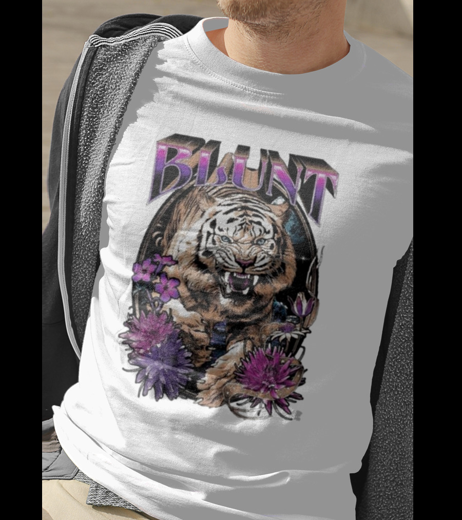 BLunt Fierce Tiger With Flowers T-Shirt