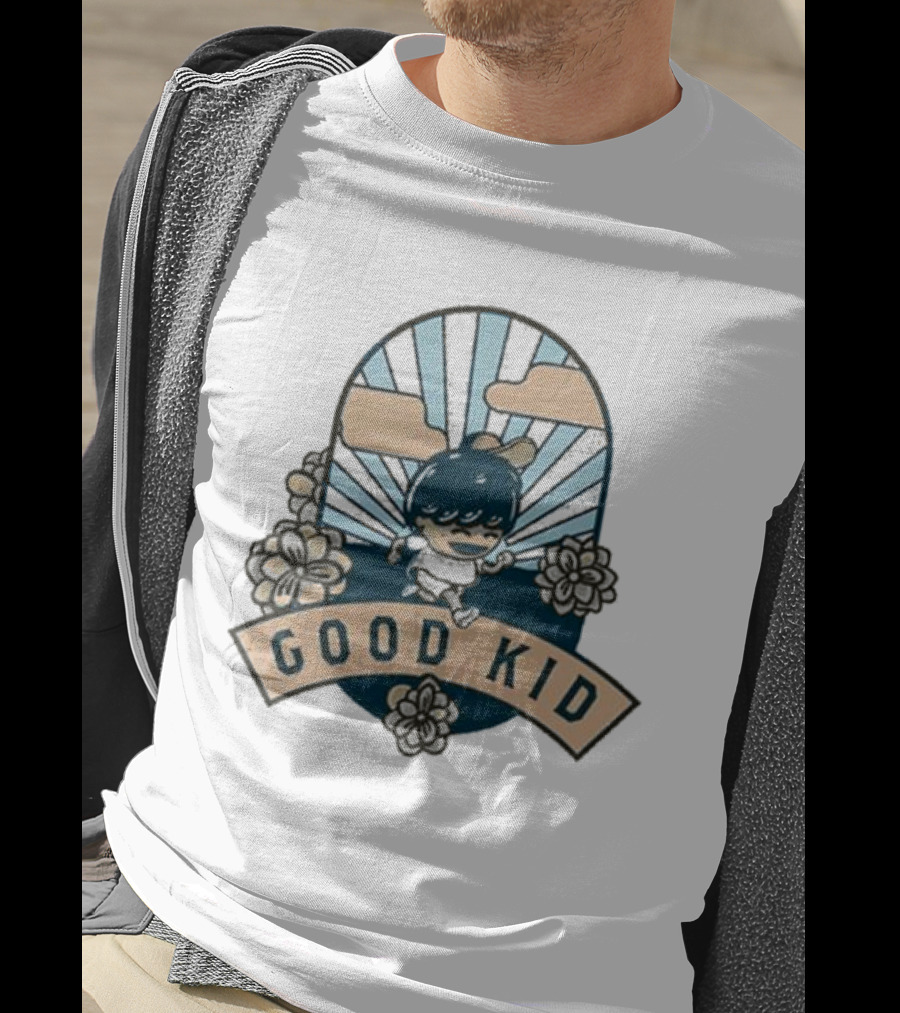 Good Kid Sunshine Retro Floral Clouds Sunburst T-Shirt