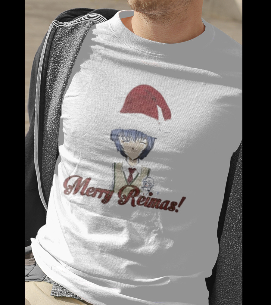 Merry Reimas Anime Character Santa Hat Holiday T-Shirt
