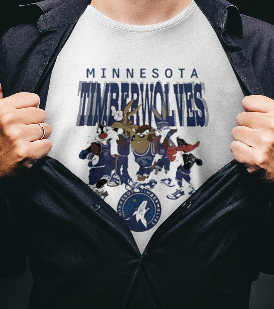 Minnesota Timberwolves NBA Basketball Featuring Looney Tunes Characters T-Shirt