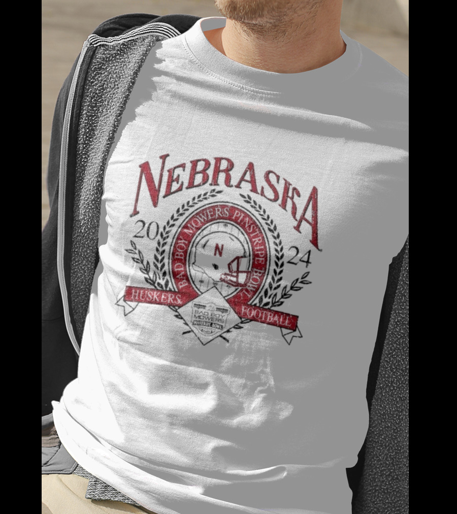 Nebraska Huskers Football Bad Boy Mowers Pinstripe Bowl T-Shirt