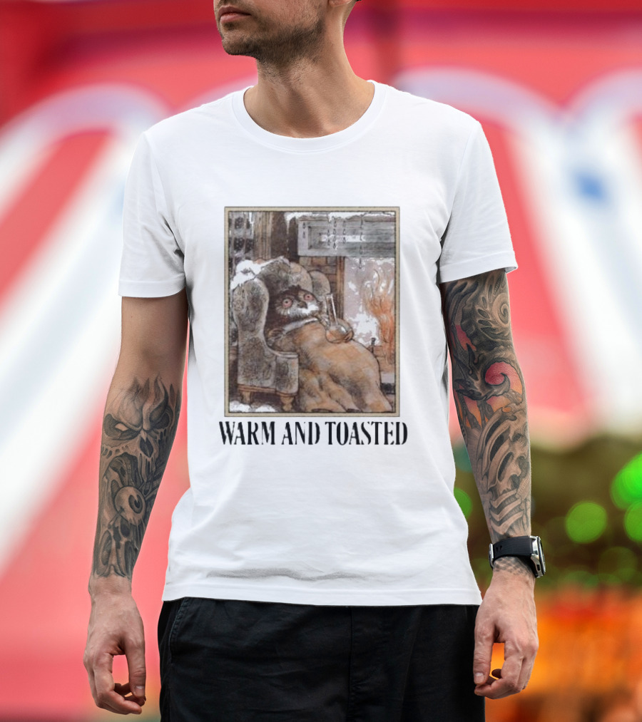 Warm And Toasted Owl Relaxing by the Fire T-Shirt