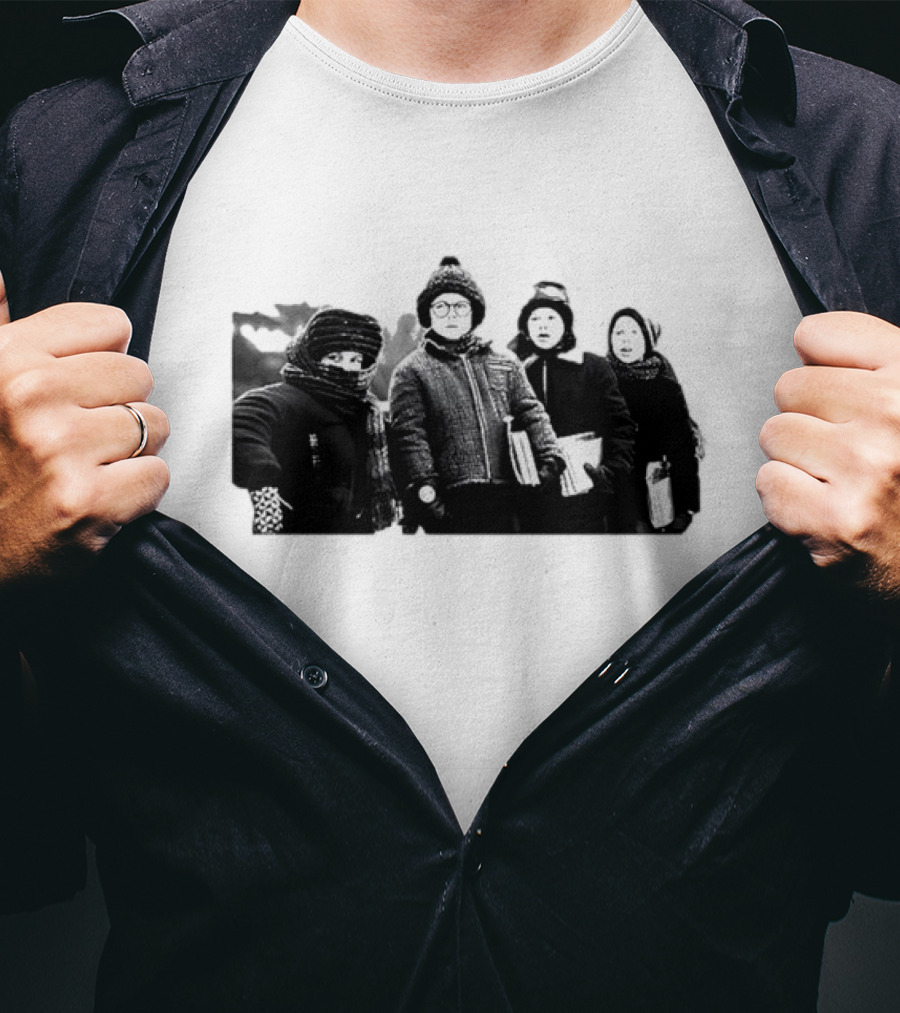 A Christmas Story Friends Winter Scene Iconic Movie Characters T-Shirt