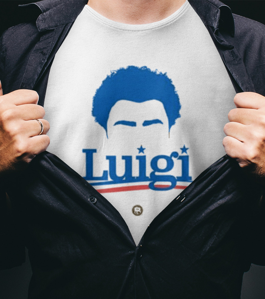 Luigi Meme Industrial Complex Blue Hair Mustache T-Shirt