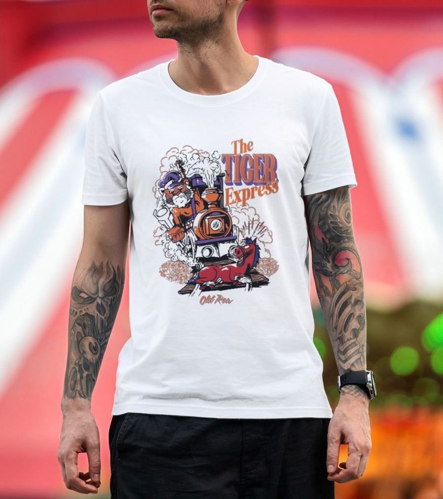 The Tiger Express Old Row Tiger Engineer With Train and Horse T-Shirt