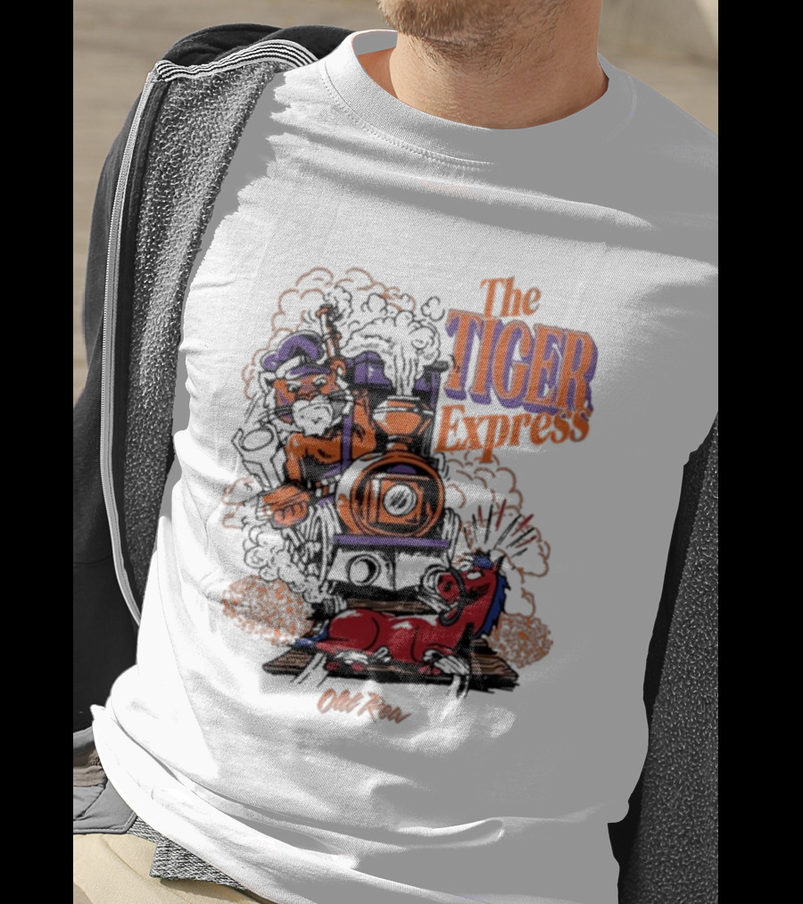 The Tiger Express Old Row Tiger Engineer With Train And Horse T-Shirt