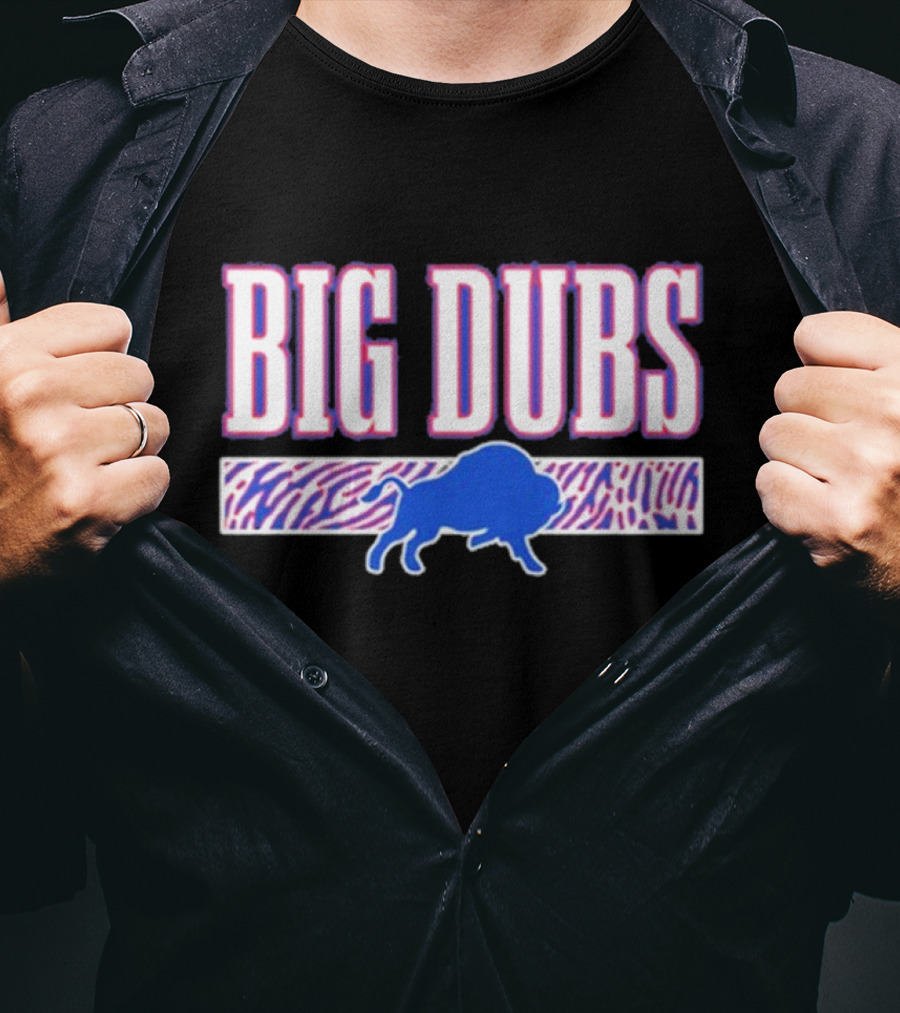 26 S Buffalo Big Dubs Blue Buffalo Zebra Print T-Shirt