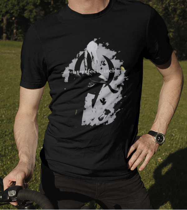 A Perfect Circle Grunge Style Angel Figure With Crescent T-Shirt