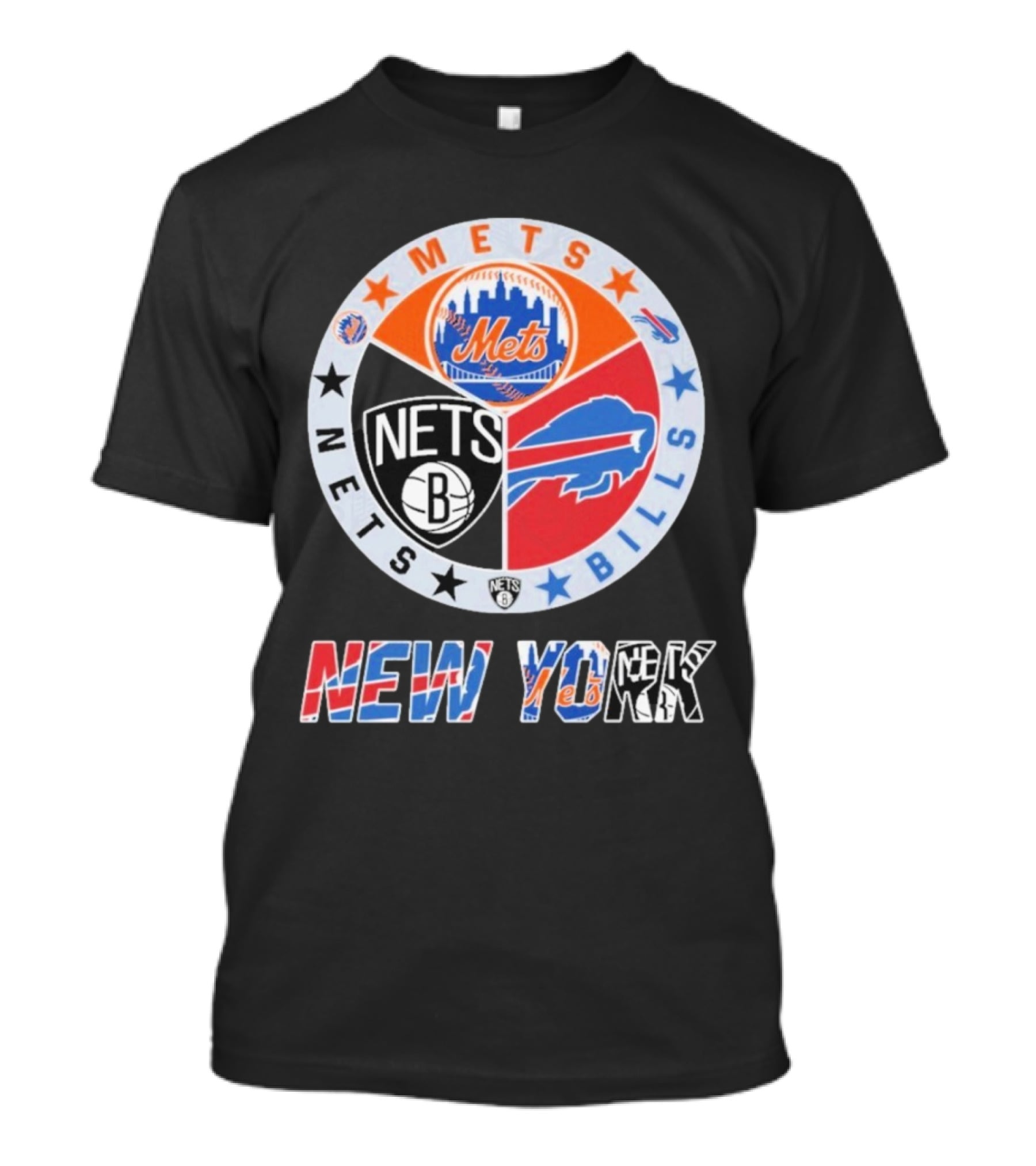 Brooklyn Nets New York Mets Buffalo Bills New York Fan Gear T-Shirt