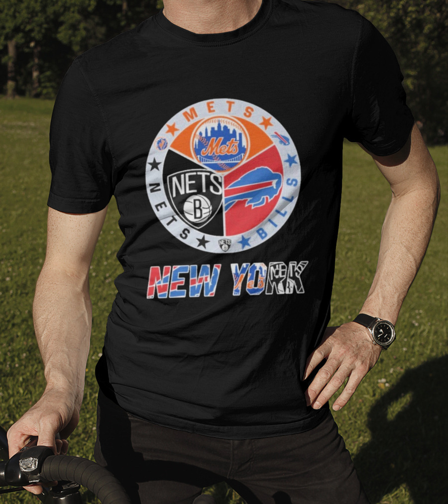 Brooklyn Nets New York Mets Buffalo Bills New York Fan Gear T-Shirt