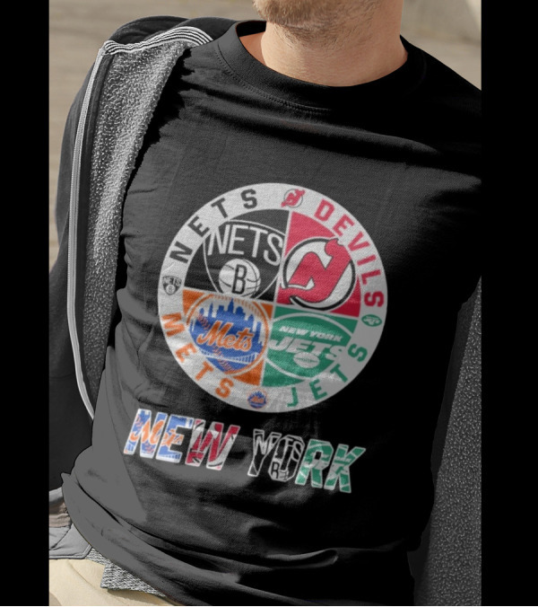Brooklyn Nets New Jersey Devils New York Mets Jets New York T-Shirt