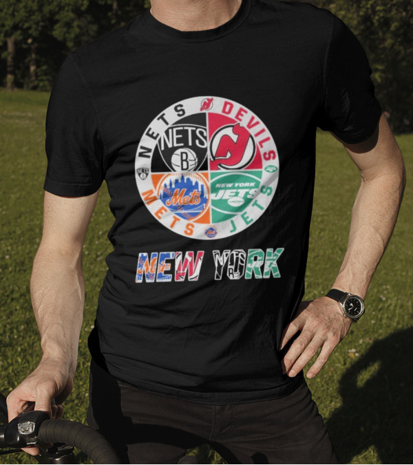 Brooklyn Nets New Jersey Devils New York Mets Jets New York T-Shirt