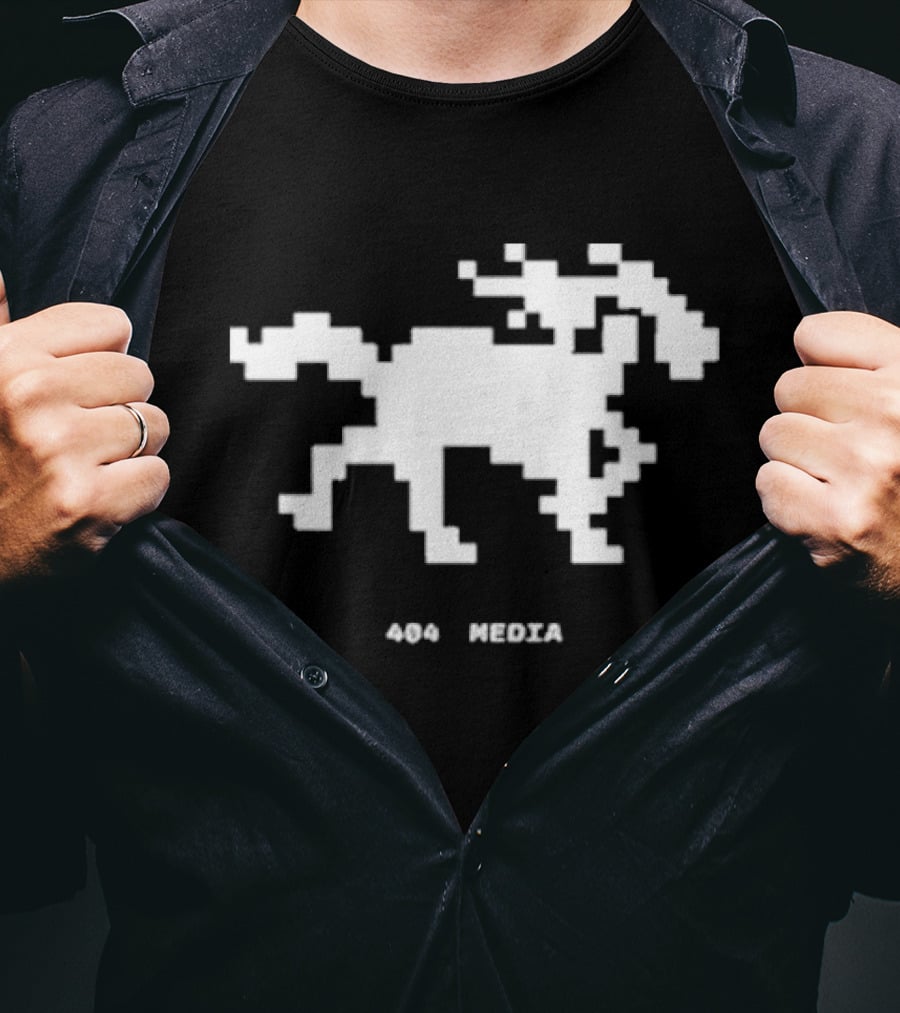 404 Media Pixelated Horse Retro Digital Aesthetic T-Shirt