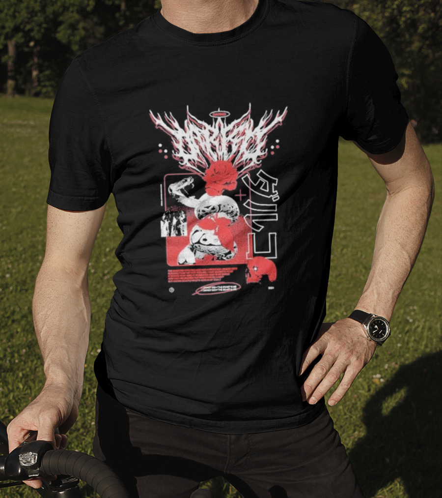 Darko Us Raffle Graphic With Abstract Red And White Elements T-Shirt