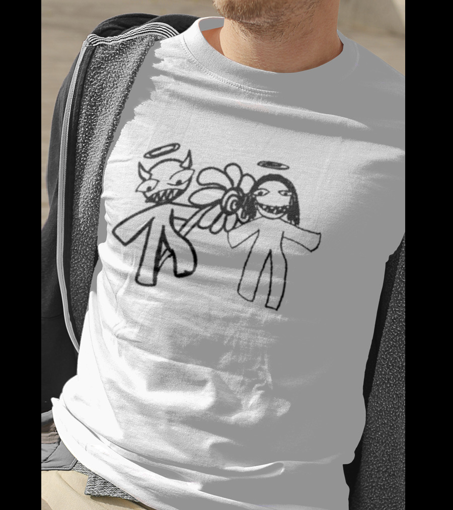 Dj Scheme I Believe In You Angel Demon Holding Flower T-Shirt