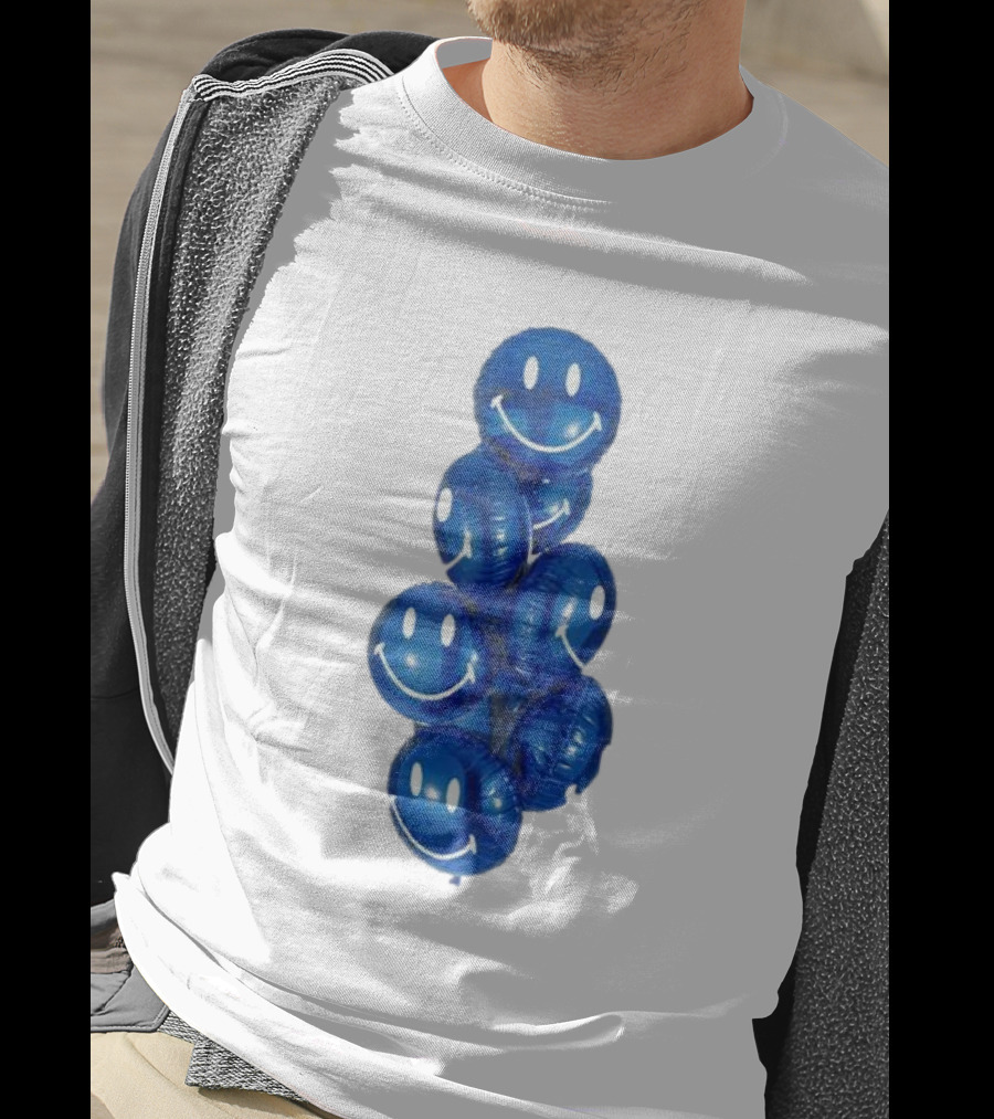 Smiley Celebration Blue Balloons T-Shirt