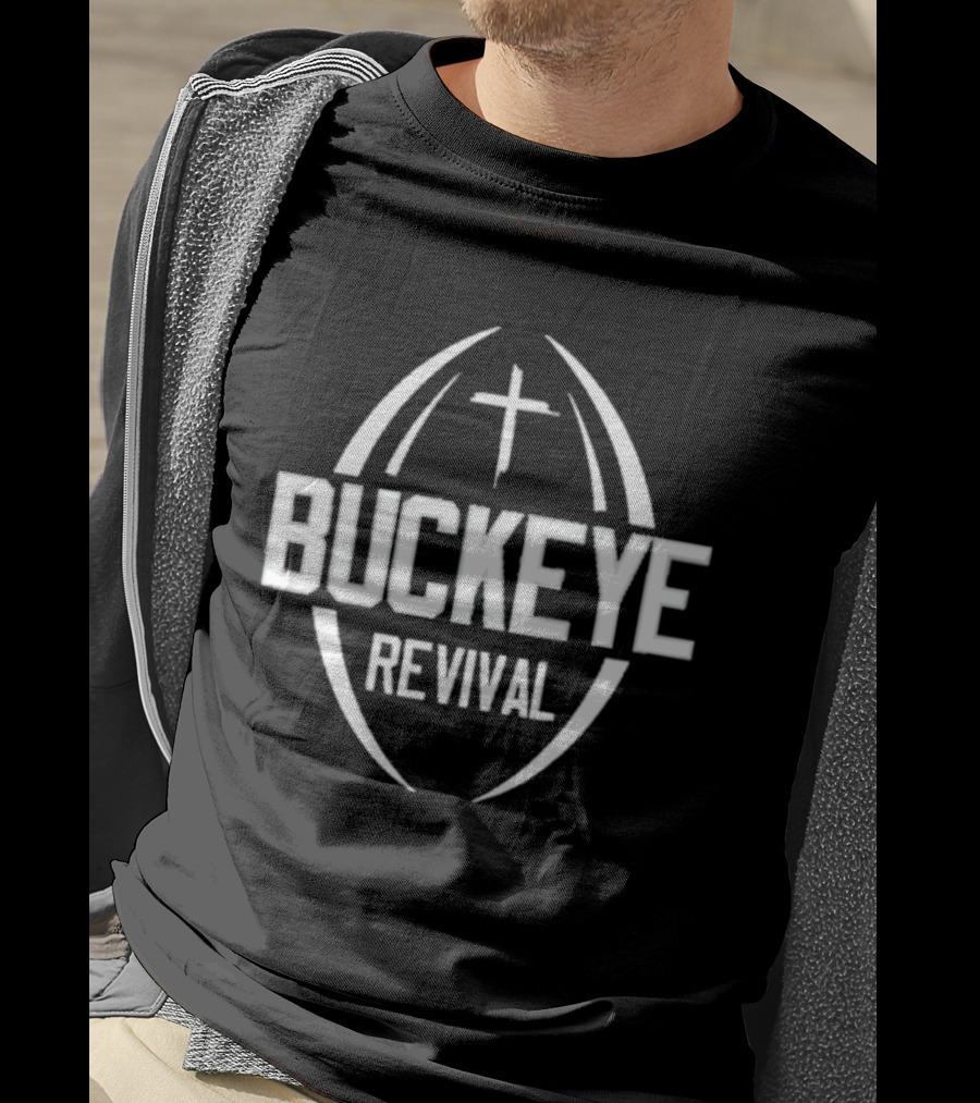 Buckeye Revival Football Faith Cross Emblem T-Shirt