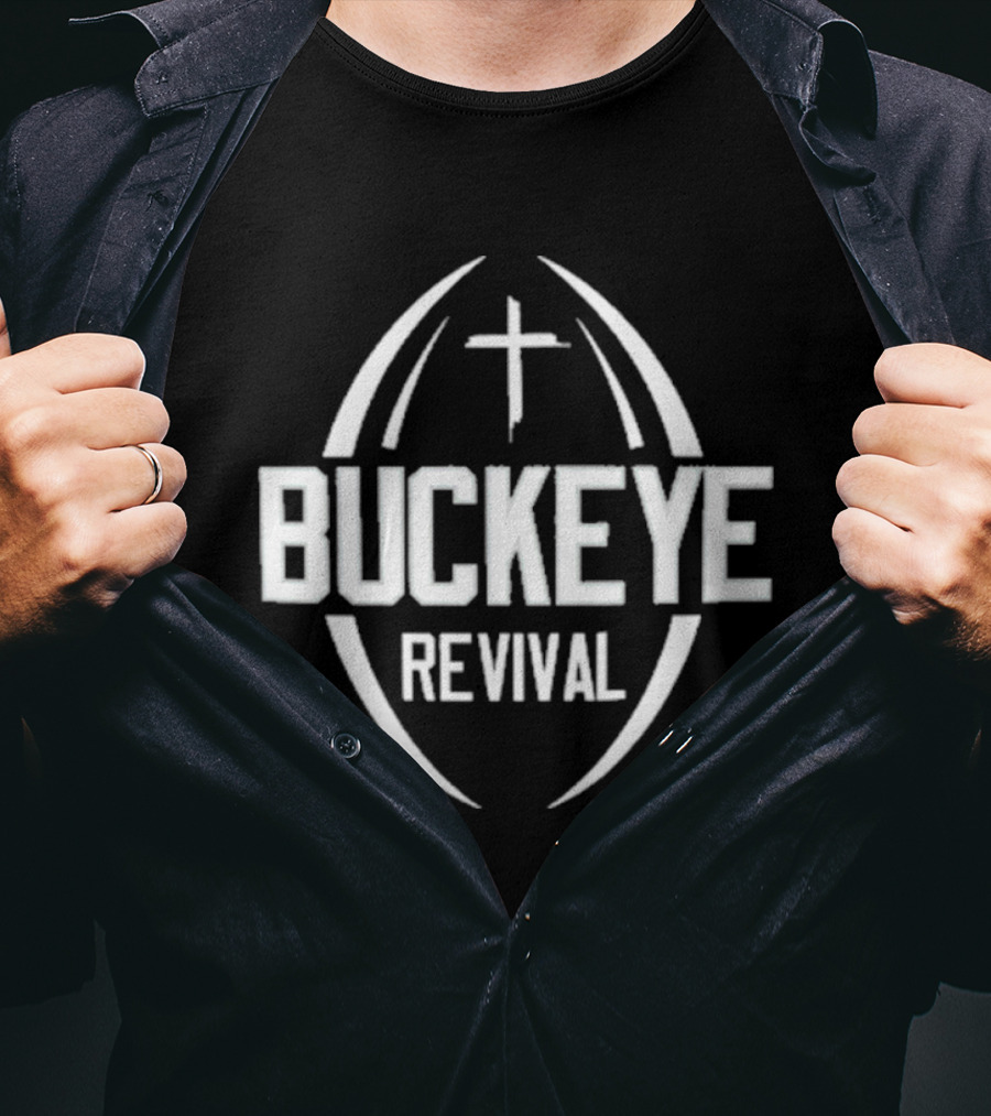 Buckeye Revival Football Faith Cross Emblem T-Shirt