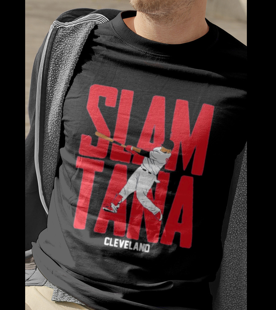 Carlos Santana Cleveland Baseball Slamtana Player T-Shirt