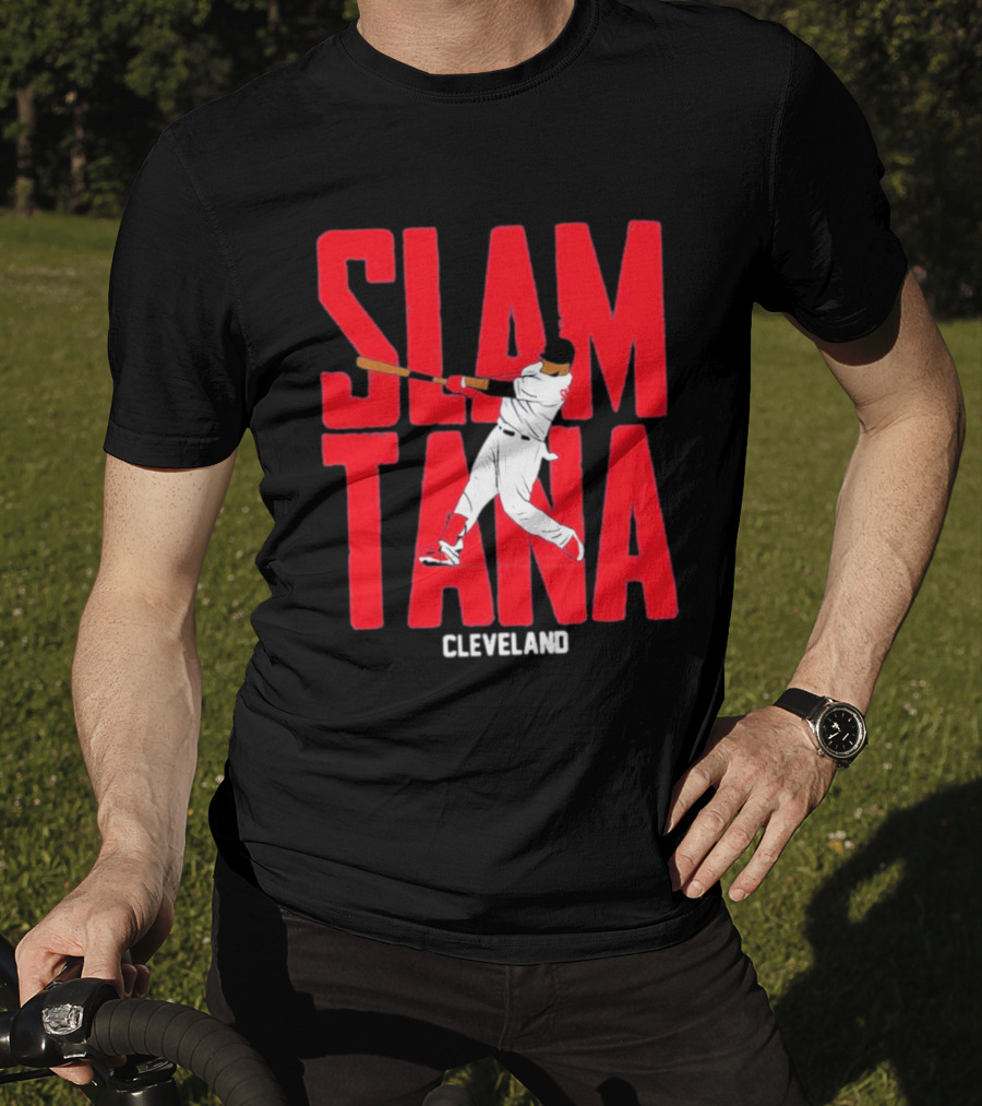 Carlos Santana Cleveland Baseball Slamtana Player T-Shirt