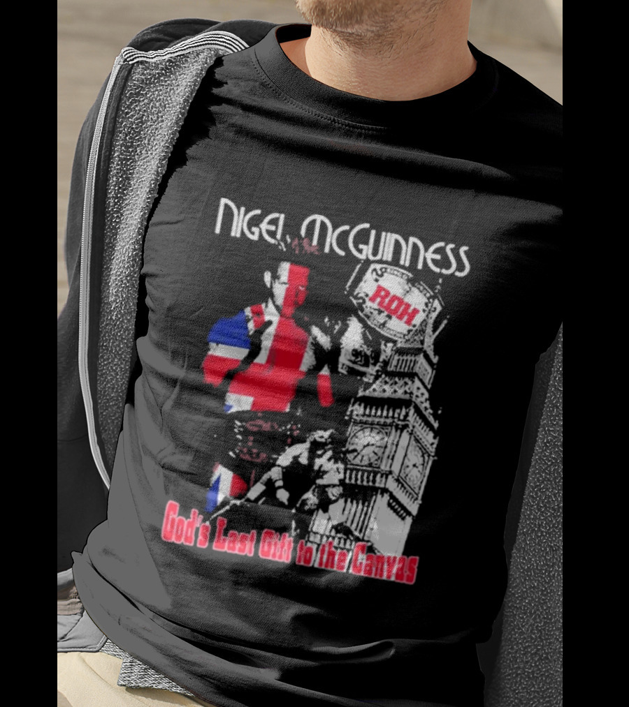 Nigel McGuinness ROH God's Last Gift To The Canvas Union Jack Big Ben T-Shirt