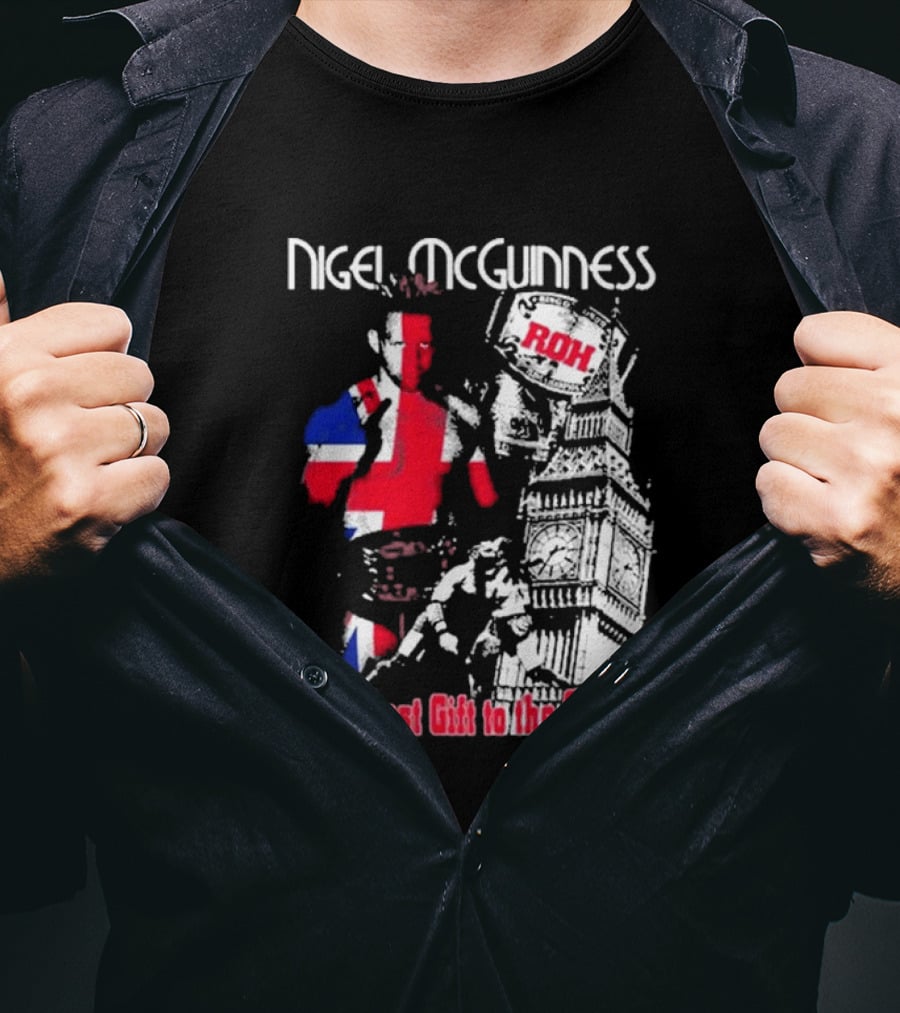 Nigel McGuinness ROH God's Last Gift To The Canvas Union Jack Big Ben T-Shirt