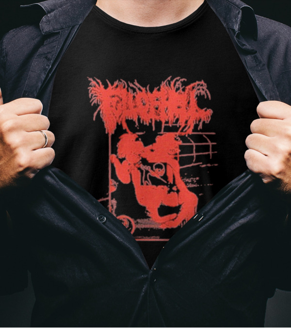 Full Of Hell Minter Fade Red Abstract Figures With Spiky Text T-Shirt