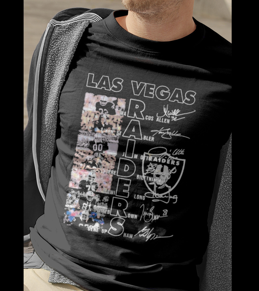 Las Vegas Raiders Marcus Allen Ken Stabler Fred Biletnikoff Howie Long Tim Brown Gene Upshaw Signature Football Legends T-Shirt