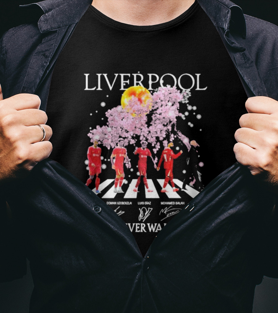 Liverpool You’ll Never Walk Alone Cherry Blossoms Bloom Virgil Van Dijk Dominik Szoboszlai Luis Diaz Mohamed Salah Arne Slot T-Shirt