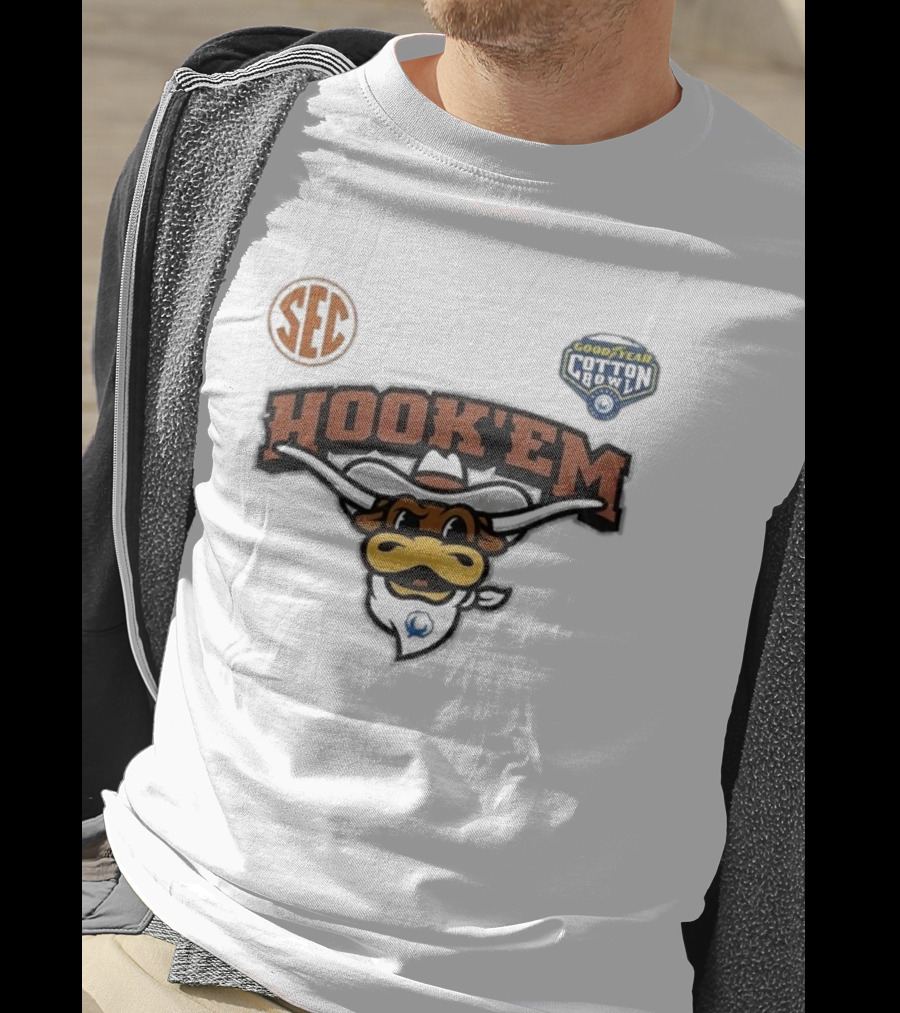 SEC Hook 'Em Texas Longhorns Goodyear Cotton Bowl 2025 T-Shirt