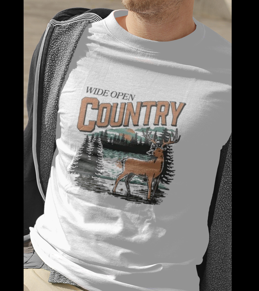 Wide Open Country Deer Scenic Wilderness T-Shirt