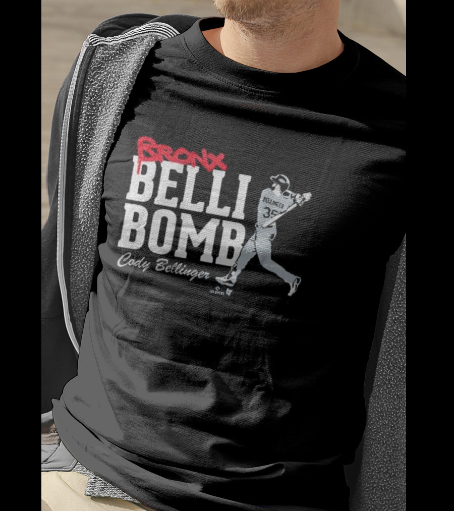 Cody Bellinger Bronx Belli-Bomb Baseball Swing T-Shirt